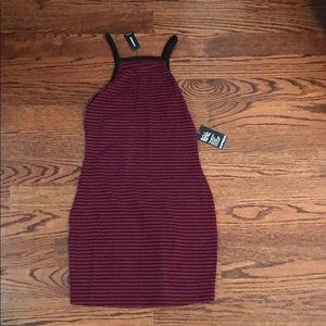 New with tag black and wine striped dress